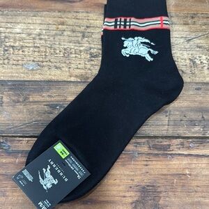 NWT Black and Red Casual Socks with Striped Band